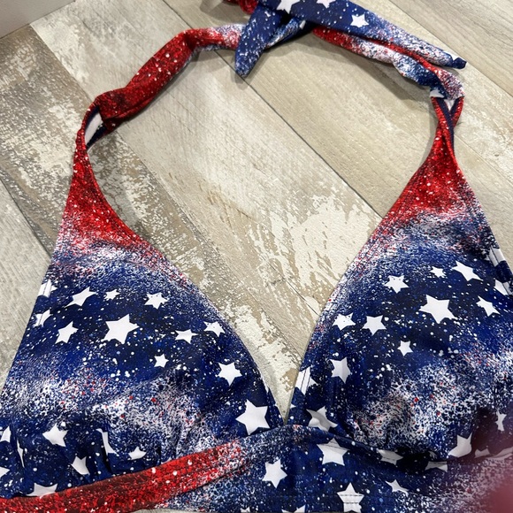 Women's American Flag Bikini Push Up Halter top.Size Small.Padding is removable. - Picture 2 of 7